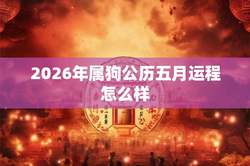 2026年属狗公历五月运程怎么样