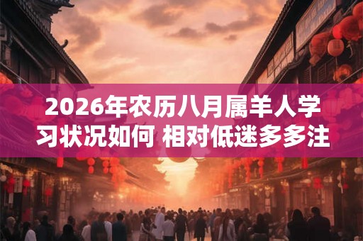 2026年农历八月属羊人学习状况如何 相对低迷多多注意