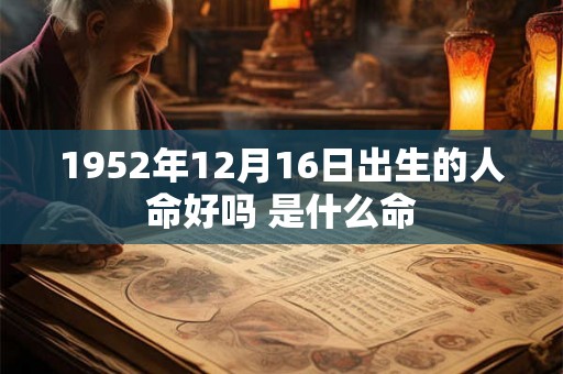 1952年12月16日出生的人命好吗 是什么命 1952年12月16日出生的人命好吗 是什么命