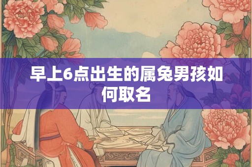 早上6点出生的属兔男孩如何取名 早上6点出生的属兔男孩如何取名