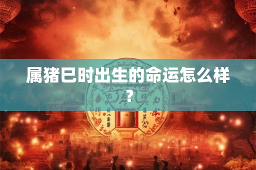 属猪巳时出生的命运怎么样？