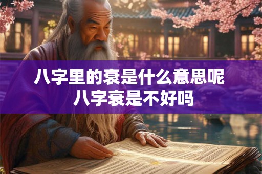八字里的衰是什么意思呢  八字衰是不好吗