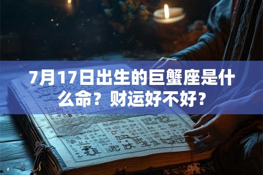 7月17日出生的巨蟹座是什么命?财运好不好? 7月17日出生的巨蟹座是什么命?财运好不好?