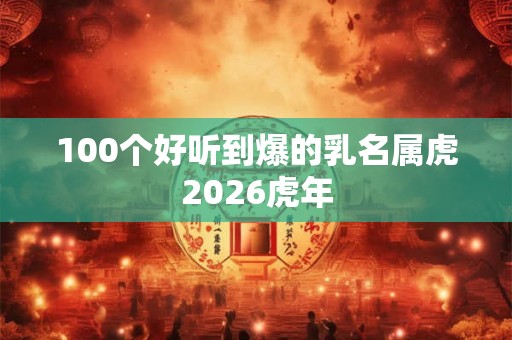 100个好听到爆的乳名属虎2026虎年