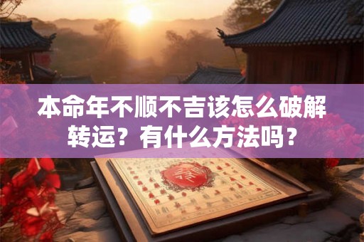 本命年不顺不吉该怎么破解转运？有什么方法吗？