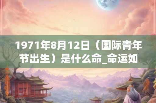 1971年8月12日（国际青年节出生）是什么命_命运如何