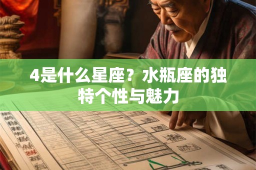 4是什么星座？水瓶座的独特个性与魅力