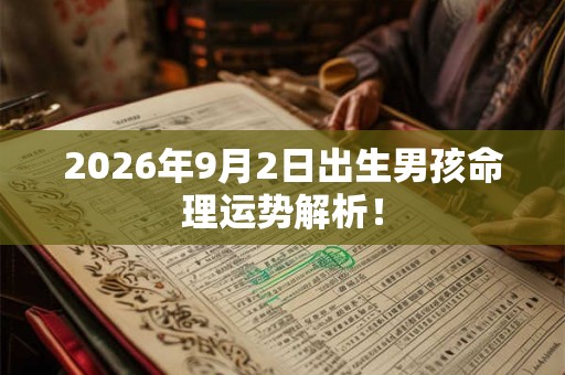 2026年9月2日出生男孩命理运势解析！