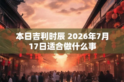 本日吉利时辰 2026年7月17日适合做什么事