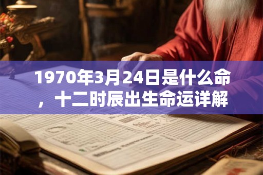 1970年3月24日是什么命，十二时辰出生命运详解