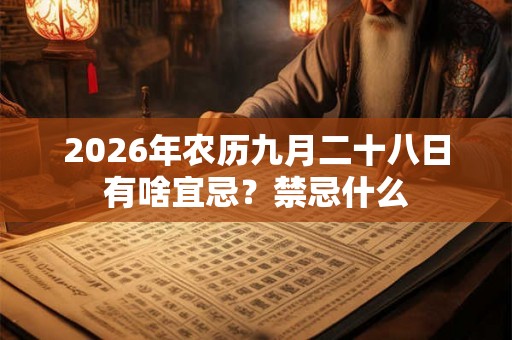 2026年农历九月二十八日有啥宜忌？禁忌什么