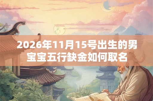 2026年11月15号出生的男宝宝五行缺金如何取名
