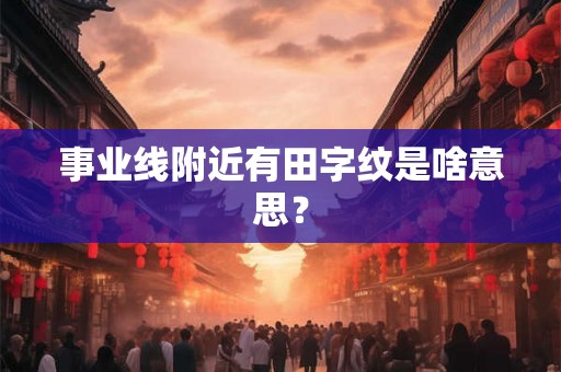 事业线附近有田字纹是啥意思？