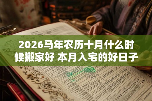 2026马年农历十月什么时候搬家好 本月入宅的好日子