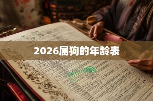 2026属狗的年龄表