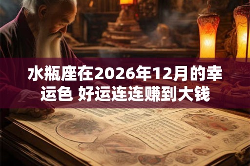 水瓶座在2026年12月的幸运色 好运连连赚到大钱