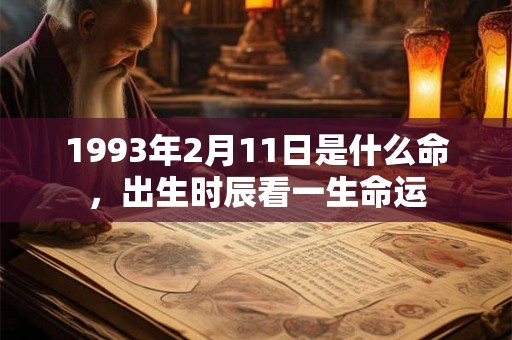 1993年2月11日是什么命，出生时辰看一生命运