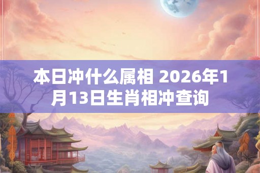本日冲什么属相 2026年1月13日生肖相冲查询