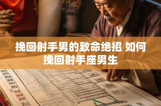挽回射手男的致命绝招 如何挽回射手座男生