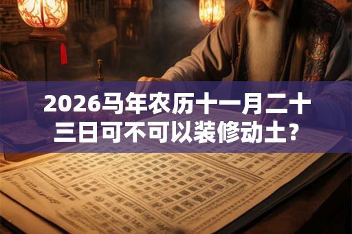 2026马年农历十一月二十三日可不可以装修动土？