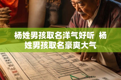 杨姓男孩取名洋气好听  杨姓男孩取名豪爽大气