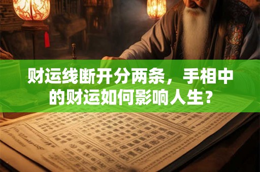 财运线断开分两条,手相中的财运如何影响人生? 财运线断开分两条,手相中的财运如何影响人生?