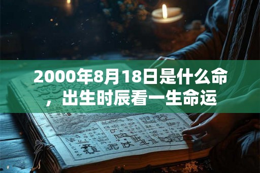 2000年8月18日是什么命，出生时辰看一生命运