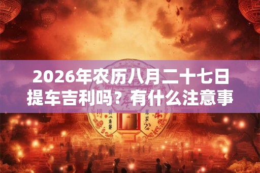 2026年农历八月二十七日提车吉利吗？有什么注意事项？