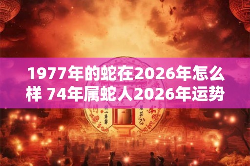 1977年的蛇在2026年怎么样 74年属蛇人2026年运势预测