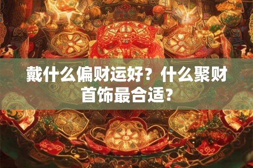 戴什么偏财运好？什么聚财首饰最合适？