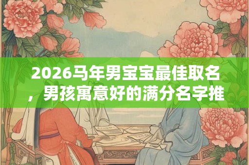 2026马年男宝宝最佳取名，男孩寓意好的满分名字推荐