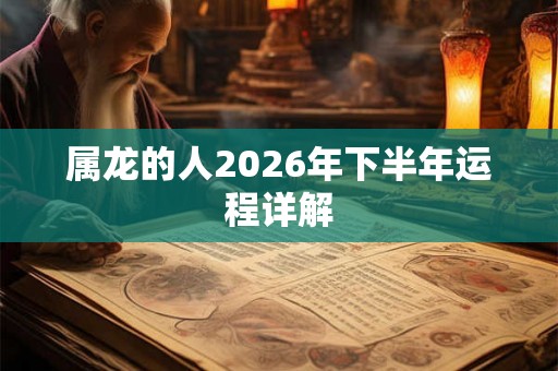 属龙的人2026年下半年运程详解 属龙的人2026年下半年运程详解