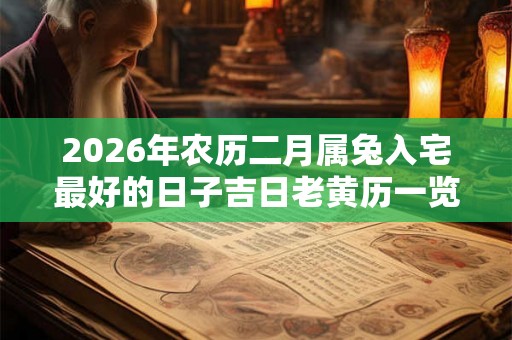 2026年农历二月属兔入宅最好的日子吉日老黄历一览 2026年农历二月属兔入宅最好的日子吉日老黄历一览