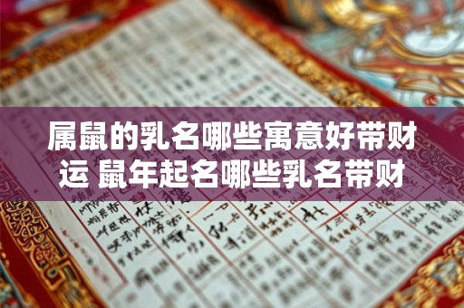 属鼠的乳名哪些寓意好带财运 鼠年起名哪些乳名带财运