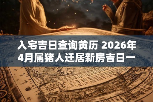 入宅吉日查询黄历 2026年4月属猪人迁居新房吉日一览表 入宅吉日查询黄历 2026年4月属猪人迁居新房吉日一览表