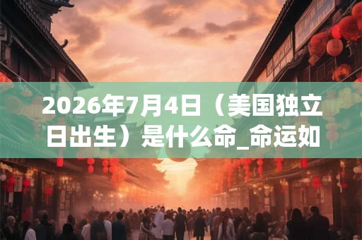 2026年7月4日（美国独立日出生）是什么命_命运如何