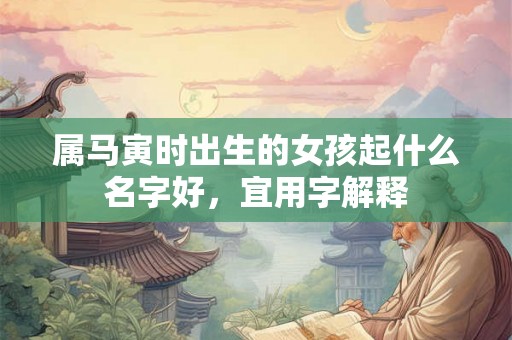 属马寅时出生的女孩起什么名字好,宜用字解释 属马寅时出生的女孩起什么名字好,宜用字解释