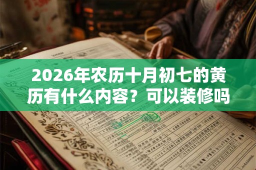 2026年农历十月初七的黄历有什么内容？可以装修吗？