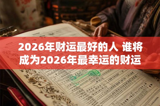 2026年财运最好的人 谁将成为2026年最幸运的财运之人