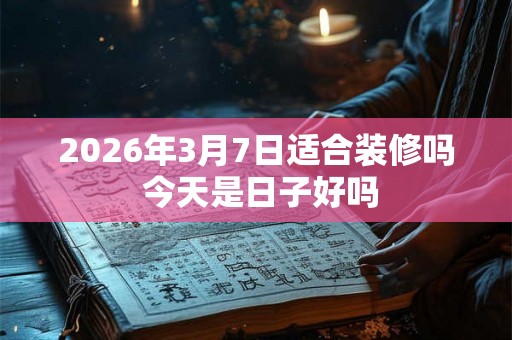 2026年3月7日适合装修吗 今天是日子好吗 2026年3月7日适合装修吗 今天是日子好吗