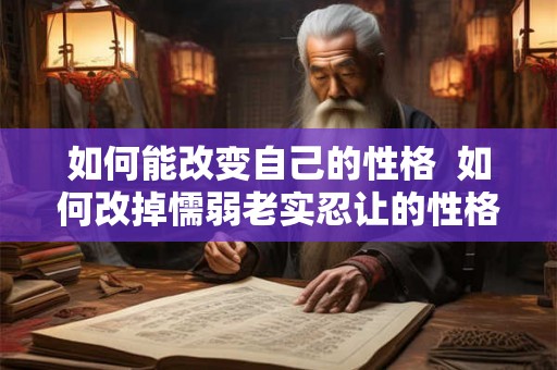如何能改变自己的性格  如何改掉懦弱老实忍让的性格