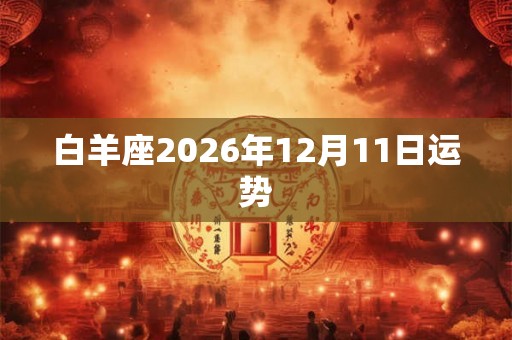 白羊座2026年12月11日运势