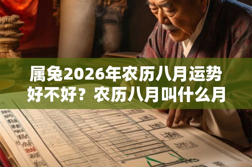 属兔2026年农历八月运势好不好？农历八月叫什么月？
