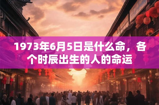 1973年6月5日是什么命，各个时辰出生的人的命运