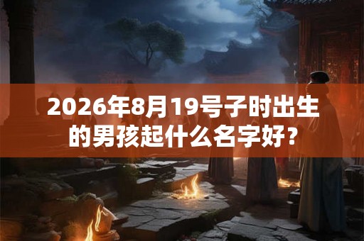 2026年8月19号子时出生的男孩起什么名字好？