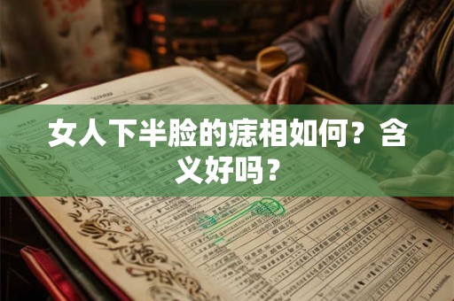 女人下半脸的痣相如何？含义好吗？