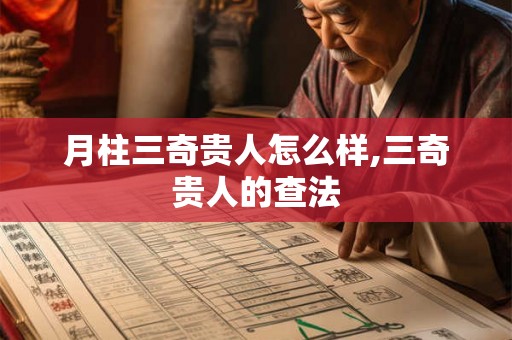 月柱三奇贵人怎么样,三奇贵人的查法