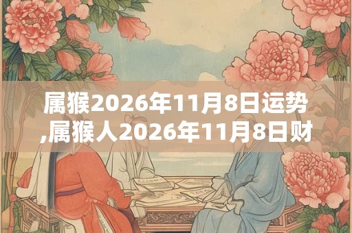 属猴2026年11月8日运势,属猴人2026年11月8日财运,生肖猴2026年11月8日运势