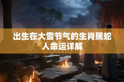 出生在大雪节气的生肖属蛇人命运详解