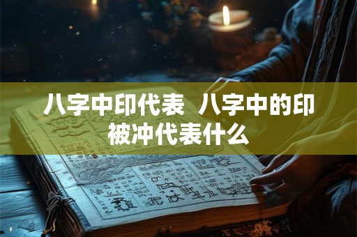 八字中印代表  八字中的印被冲代表什么